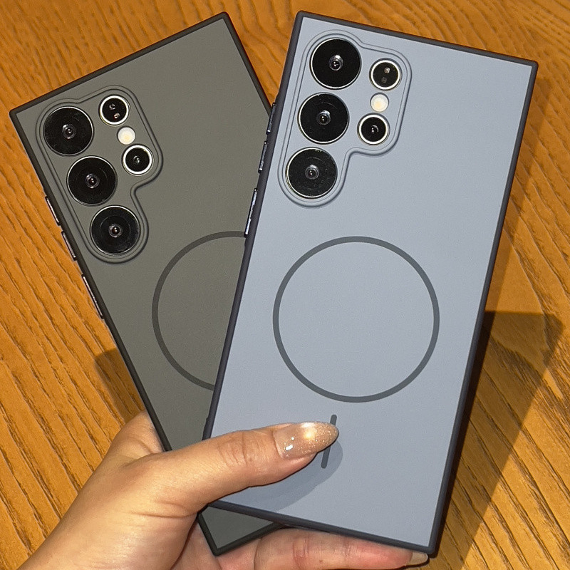 หรูหราผิวแม่เหล็ก Frosted สําหรับ Samsung S25 FE S25 Ultra Plus S24 S23 S22 Ultra Plus S25 EDGE S24 