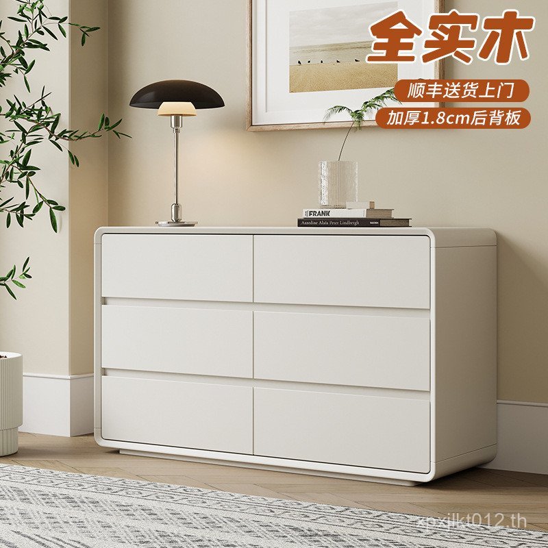 Locker ไม้เนื้อแข็งห้องนอนที่เก็บสไตล์โมเดิร์นเรียบง่ายสีแสงหรูหราลิ้นชัก ^ โต๊ะข้างเตียงสีขาวห้าหกค