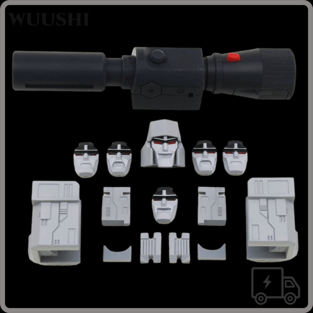 WUSHI เกราะไหล่,พร้อมแบตเตอรี่เรซิ่น Megatron Bright อุปกรณ์เสริมมือ, หัวพิมพ์ขยายสําหรับ SS86 Megat