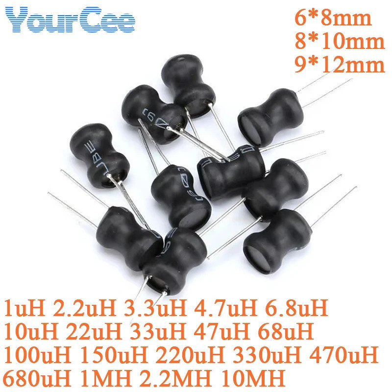 10pcs I-shape Power Inductor เหนี่ยวนําขดลวดทองแดง 6*8 มม.8*10 มม.9*12 มม.10/33/47/68/100/150/220/33