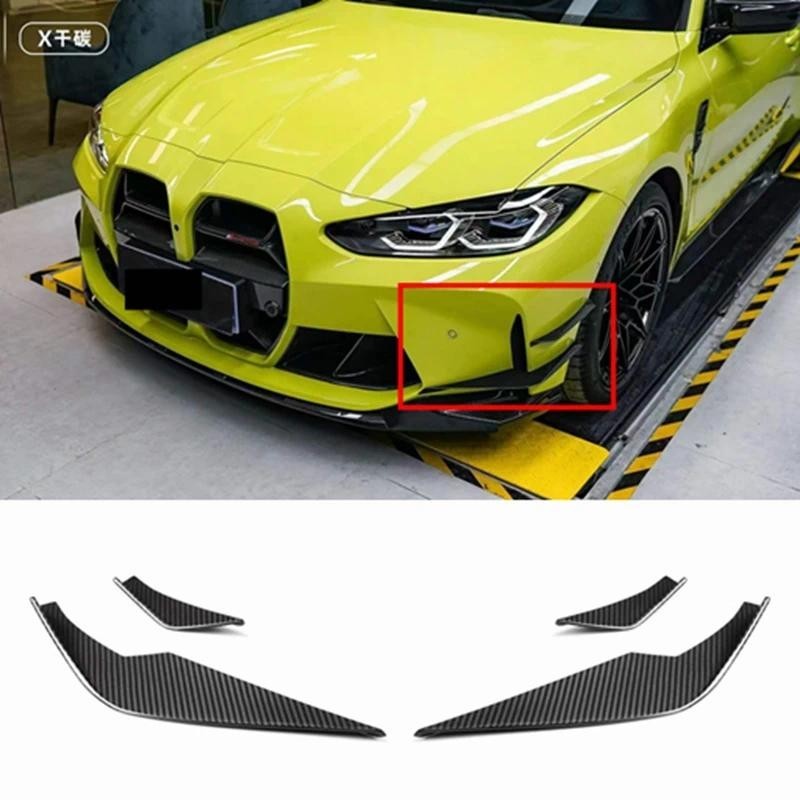 สําหรับ BMW M3 G80 M4 G82 G83 VS สไตล์คาร์บอนไฟเบอร์รถกันชนหน้าลมมีด Splitter สปอยเลอร์ Canard Air ม