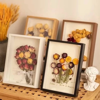 [พร้อมส่ง] กรอบรูปไม้ กรอบรูปอะคริลิค ลึก3ซม. กรอบรูป ใส่ ดอกไม้แห้ง วางได้แนวตั้ง/นอน มีรูแขวน DIY มินิมอล ราคา/ชิ้น
