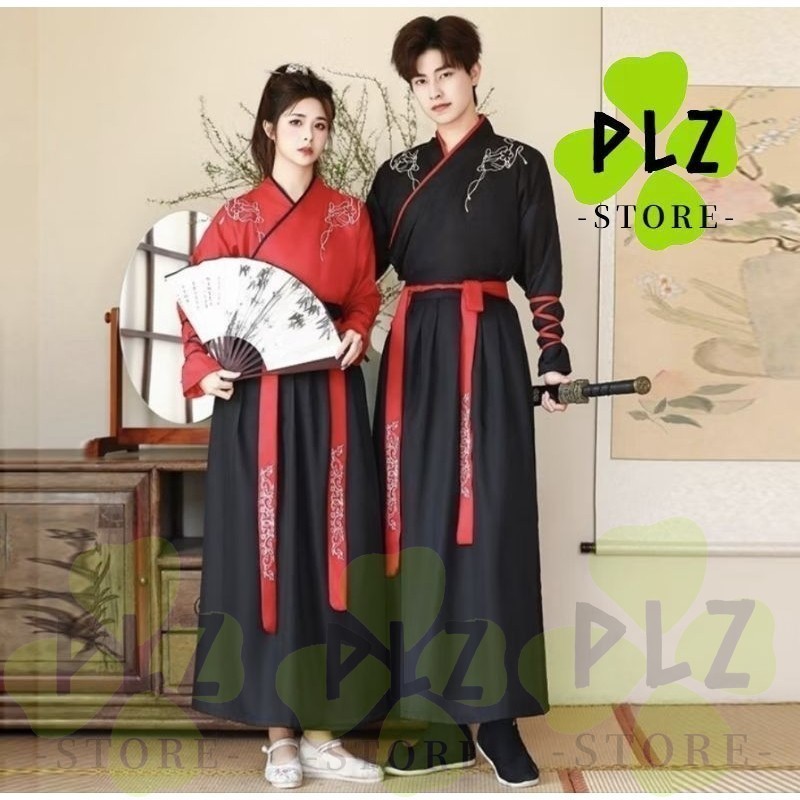 Unisex โบราณแบบดั้งเดิม Tang Dynasty Hanfu Wuxia คอสเพลย์เครื่องแต่งกาย Tang Dynasty Hanfu - Wuxia ค