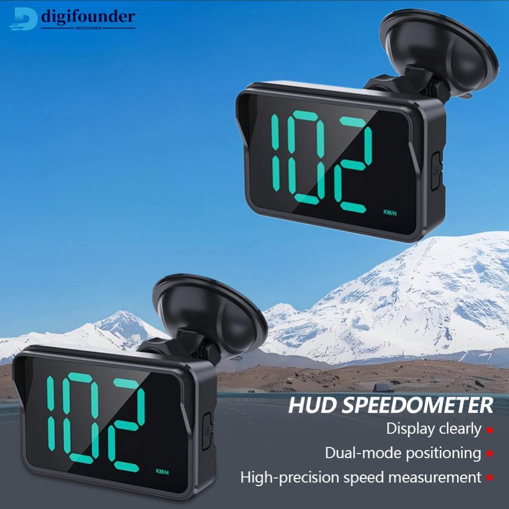 DIGIFOUNDER รถ HUD Speed Meter Head Display Digital GPS Speedometer KMH MPH Dispaly Plug and Play พร