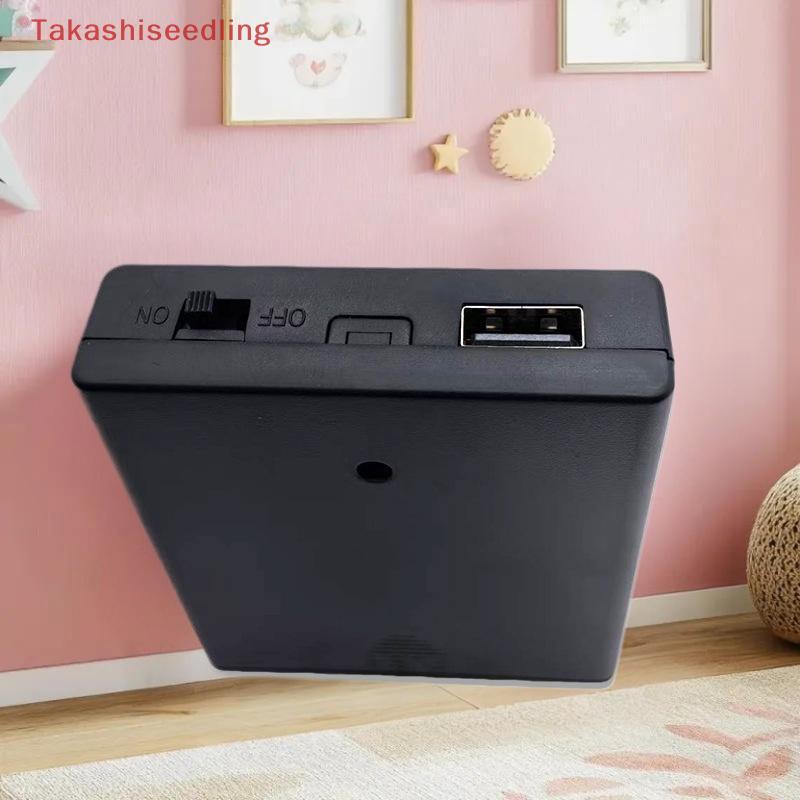 (Takashiseedling) 1 ชิ้น 4 ช่อง AA Battery Holder .5 Battery Case พร้อม Power และ USB Socket Light A