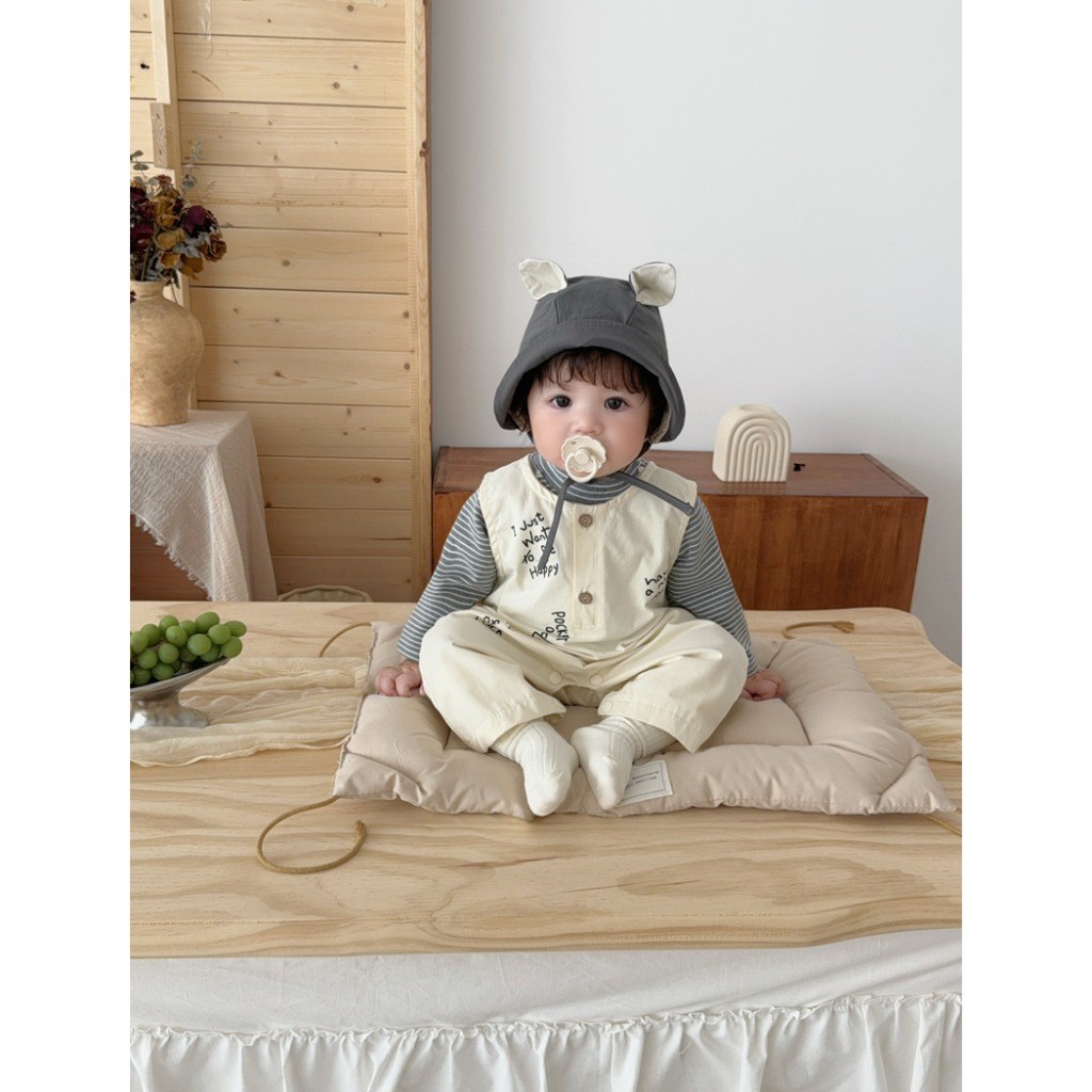 SM​ - 183 (สินค้า​พร้อม​ส่งจากไทย)​ ชุดเด็กทารกสไตล์มินิมอล “Happy Bear Baby Set” 🐻✨ นุ่ม เบา ระบายอากาศดี - รูปที่ 2