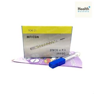 ปรอทแก้ววัดอุณหภูมิร่างกาย (ขายยกกล่อง)C&F SCALE MEDIUM 12PC…