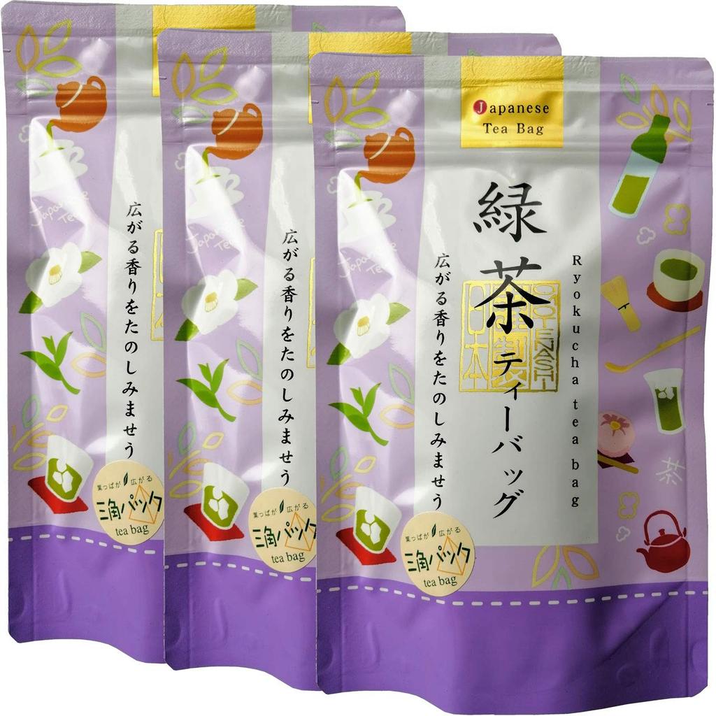 Okuyame Tea - Green Tea with Gyokuro Tea Bags (4g × 15) × 3 Pack Set, Can be Brewed Cold, Grown on O