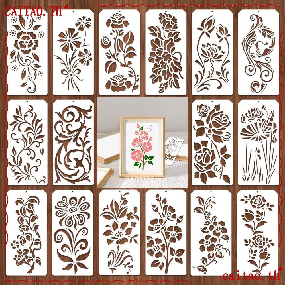 CITAO พลาสติก Stencils ชุด, ดอกไม้รูปแบบผีเสื้อออกแบบดอกไม้ Stencils, DIY นํากลับมาใช้ใหม่ขนาดใหญ่ดอ