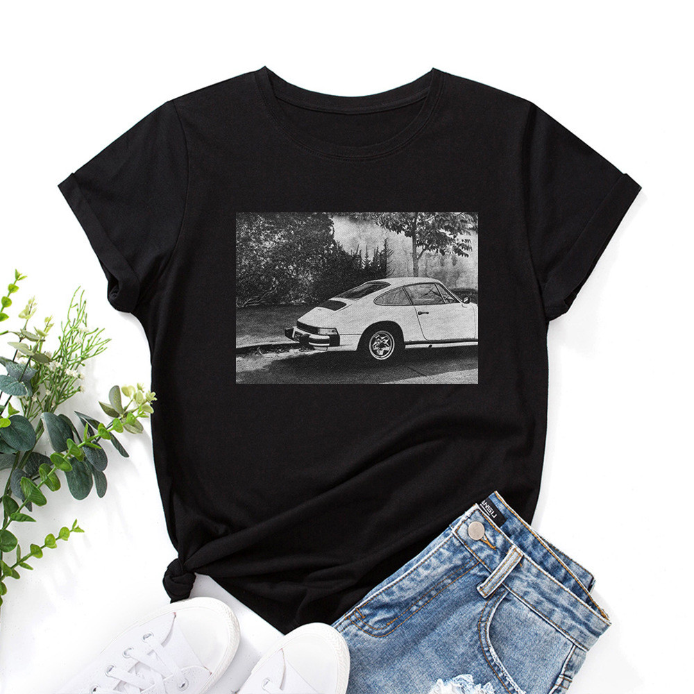 เกาหลีเกาหลี2026พร้อมสต็อกปรารถนาเอบี้การค้าต่างประเทศยุโรปอเมริกันผู้หญิงย้อนยุครถพิมพ์หลวมรอบคอแขน