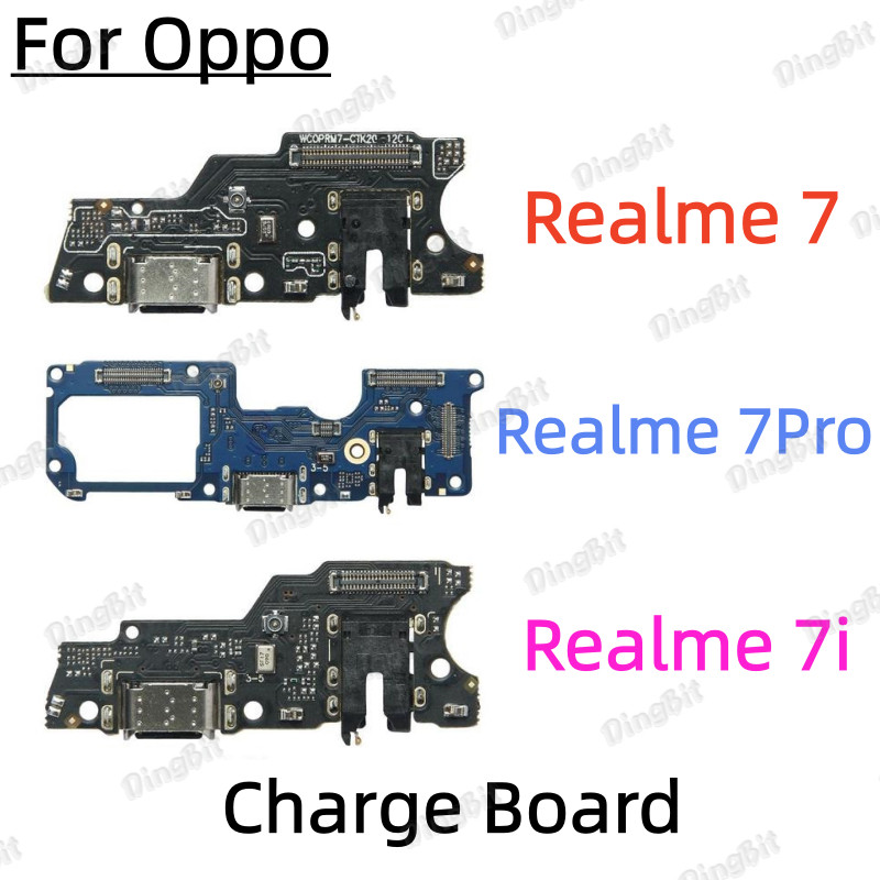 สําหรับ OPPO Realme 7 7Pro 7i C17 USB ชาร์จพอร์ต Dock Plug Connector Charger Board พร้อมไมโครโฟน Fle