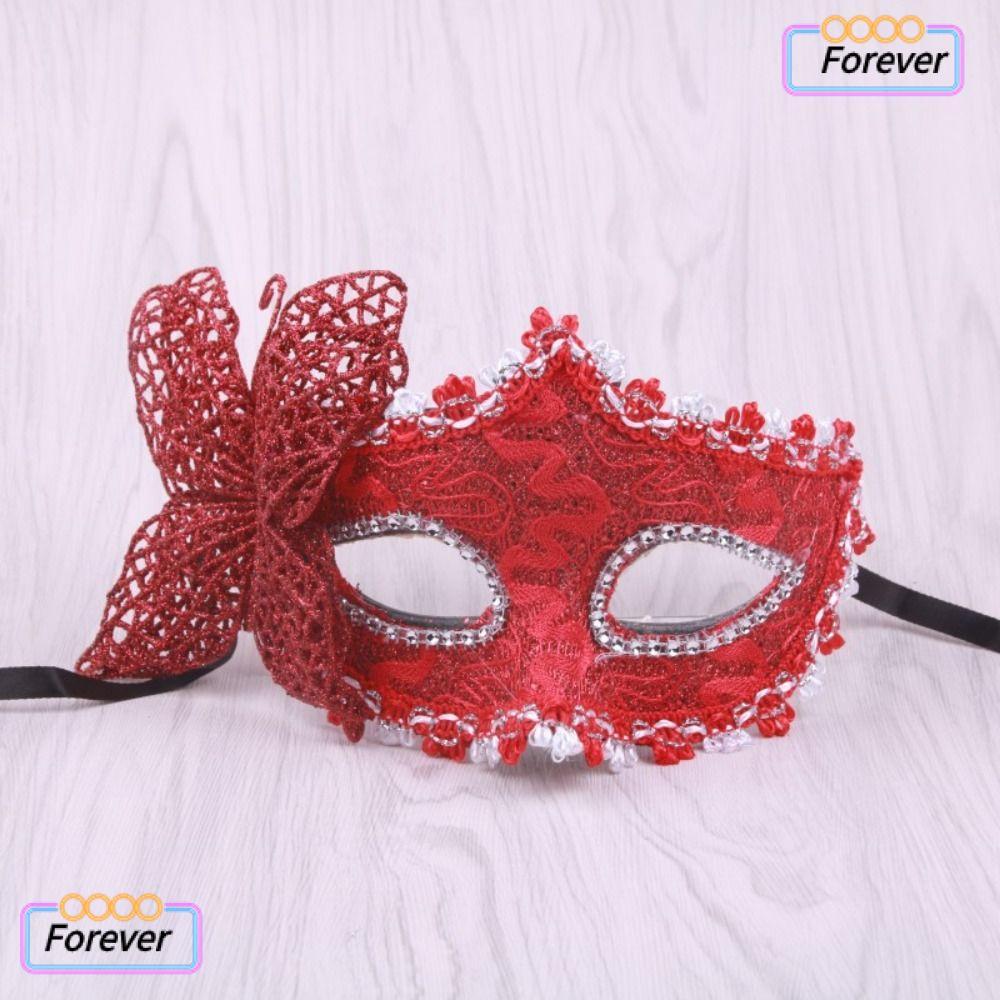 FOREVER Mardi Gras , ลูกไม้แฟชั่น Masquerade , Half Face Party Makeup Ball Venetian Party Eye