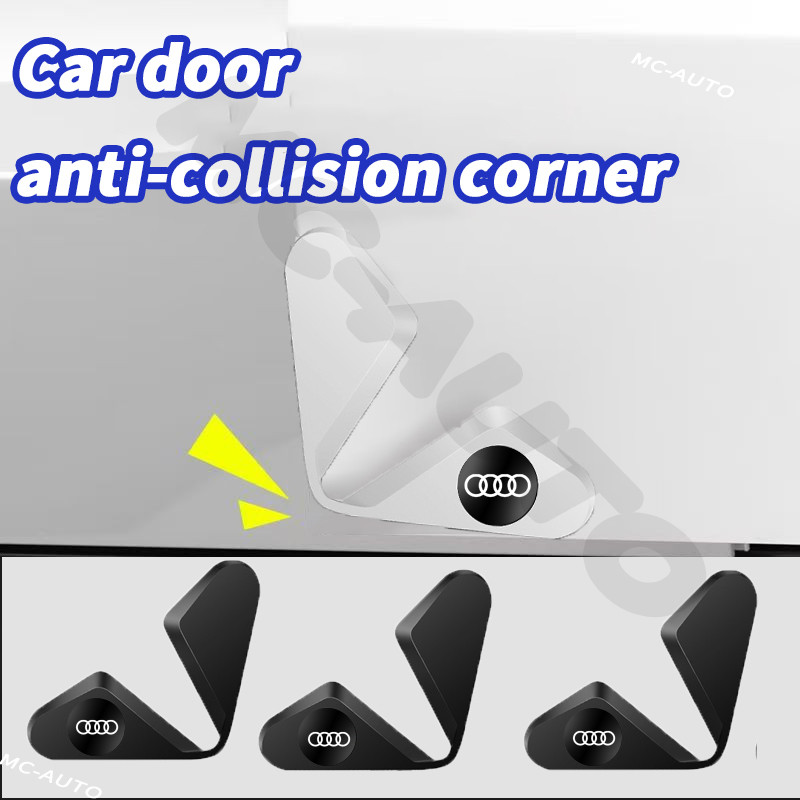 [4 ชิ้น] Audi Universal รถมุมประตูกันชน Anti Collision Protector r Anti-Scratch สติกเกอร์สําหรับ Aud