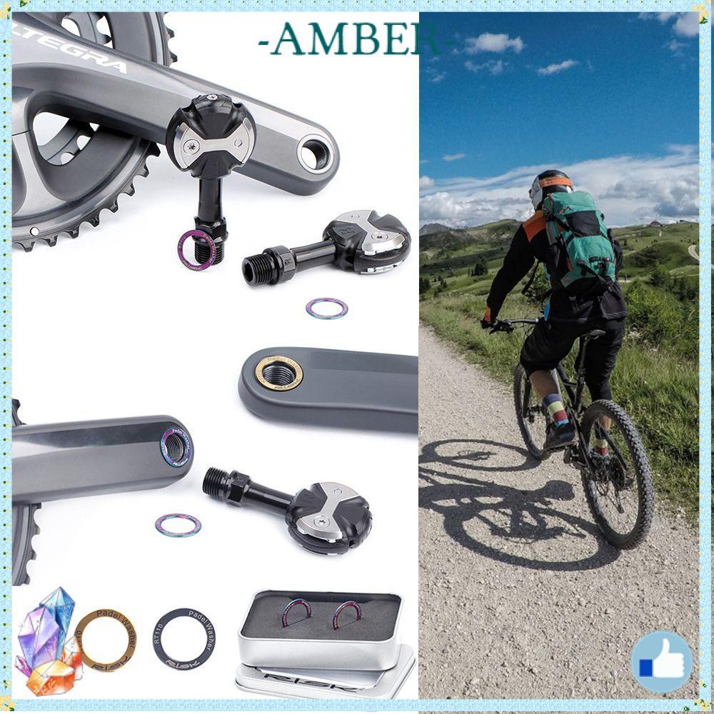 AMBER Pedal Spacer 2 ชิ้น กันสนิมและกันน้ํา ใช้ได้ดีกับจักรยานกลางแจ้ง
