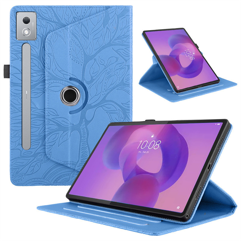 สําหรับ Lenovo Idea Tab Pro 2025 กรณี Pro 12.7 2023 นิ้ว 3D ต้นไม้นูนขาตั้งหมุนได้ 360 องศาสําหรับ L