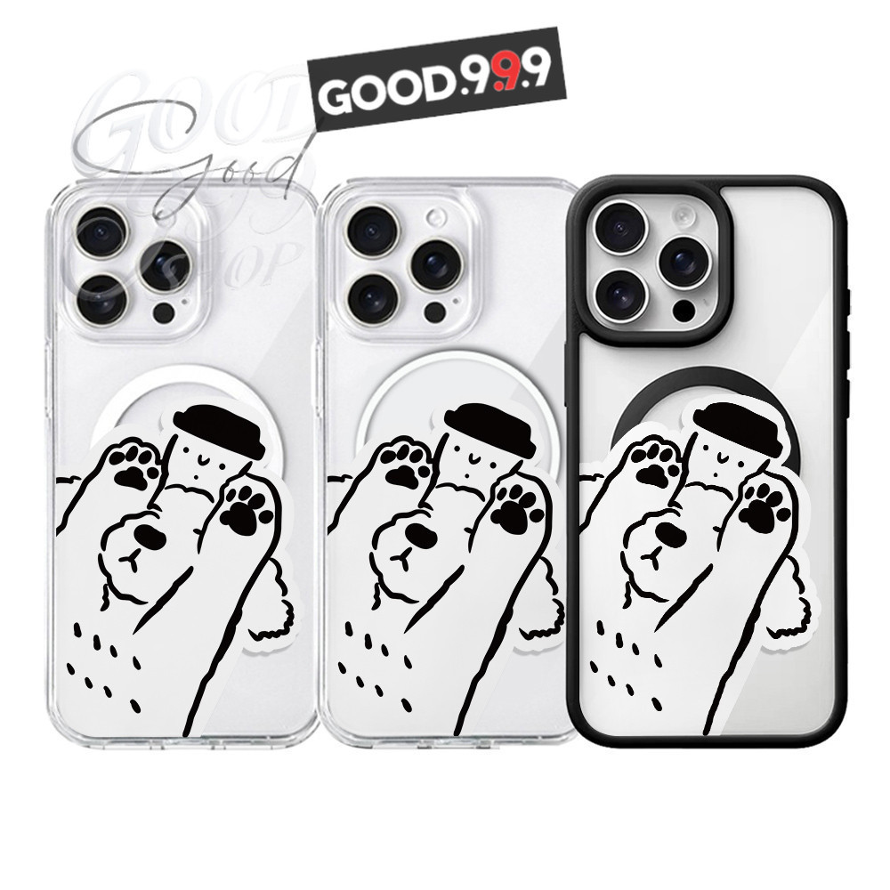 สำหรับiPhone เคสiPhoneลายน่ารัก เสริมสร้างแม่เหล็กอะคริลิคใสกระดานแข็งTPUกรอบนุ่มกันกระแทก iP17 PRO MAX 1114 13 12 15