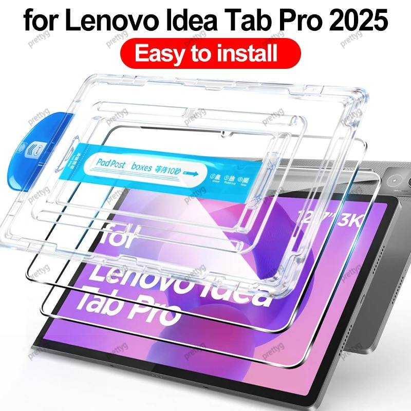 Auto-alignmentกระจกนิรภัยป้องกันหน้าจอสําหรับLenovo Idea Tab Pro 2025/แท็บโยคะPlus 2025/Tab P12 2023 12.7/Xiaoxin Pad Pro 12.7