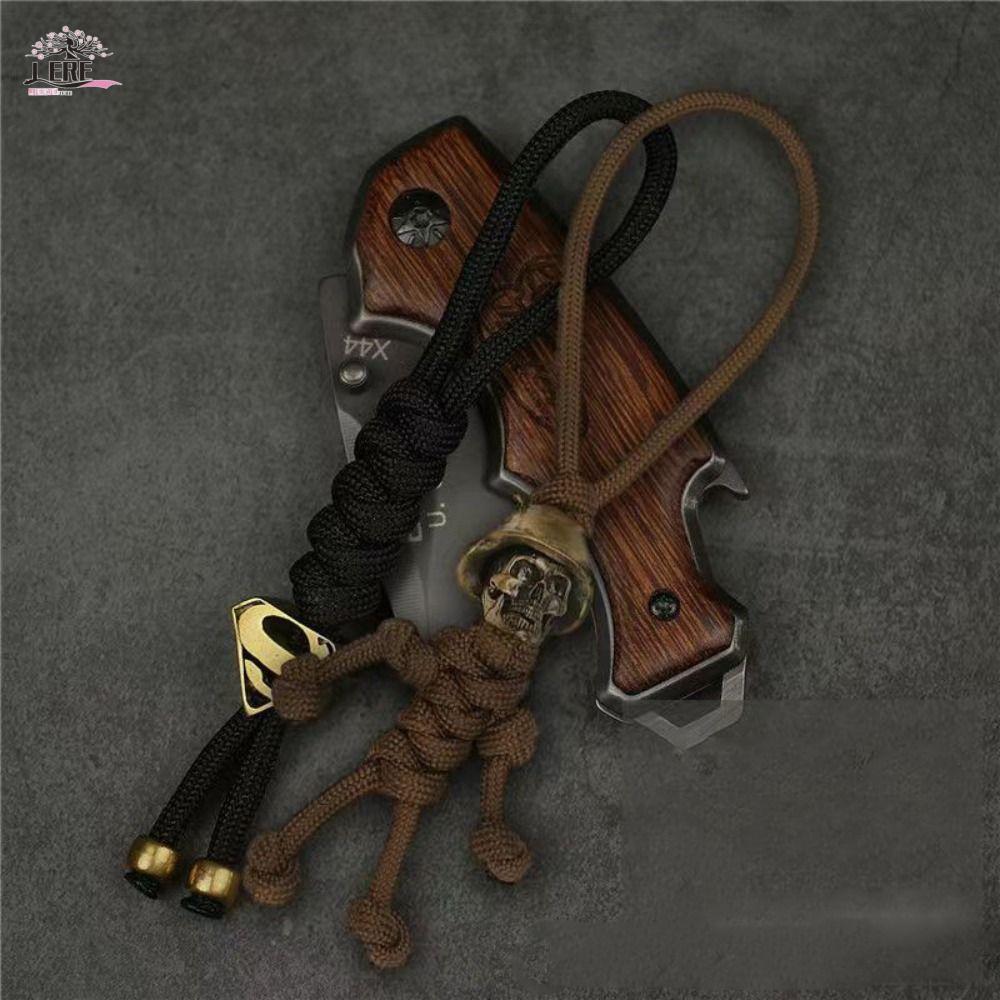 JEREMY1 Skull Skeleton Key Chain Biker Movable Soldiers Superman Rope Braided Character Cosplay Prop