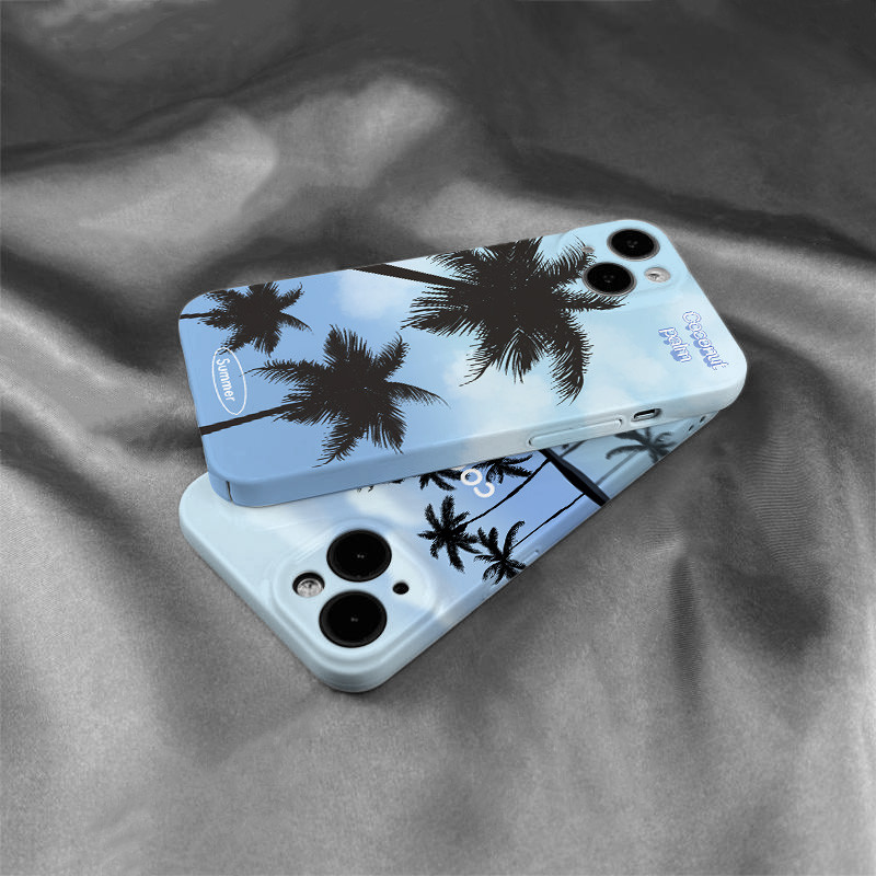 Creative Coconut Tree เหมาะสําหรับ Apple 16 เคสโทรศัพท์สไตล์ใหม่ iPhone15promax ฟิล์ม Hard Shell ipo