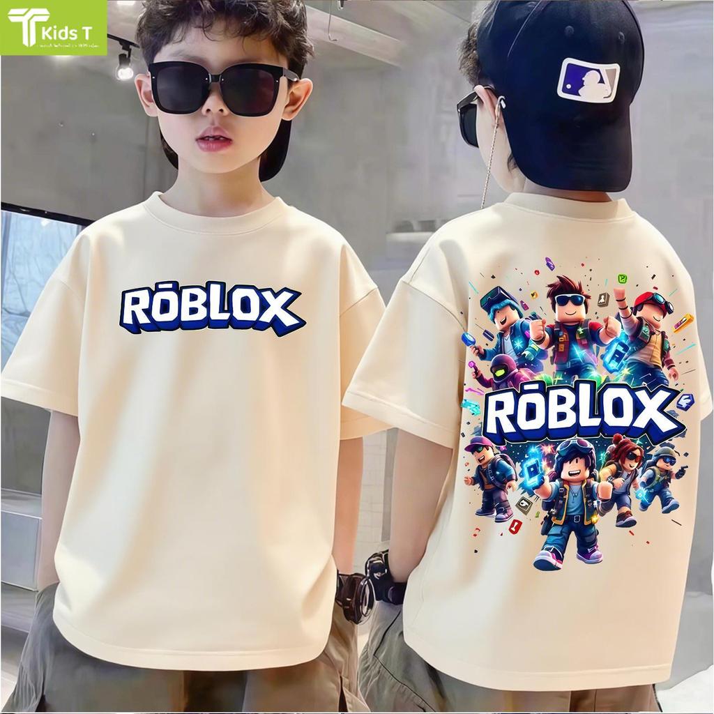 เสื้อrobox ร้าน Kids T เสื้อเด็ก ผลิตจากผ้าฝ้าย 100% พิมพ์ลาย roblox เหมาะ เด็กผู้ชาย และ เด็กผู้หญิง #4