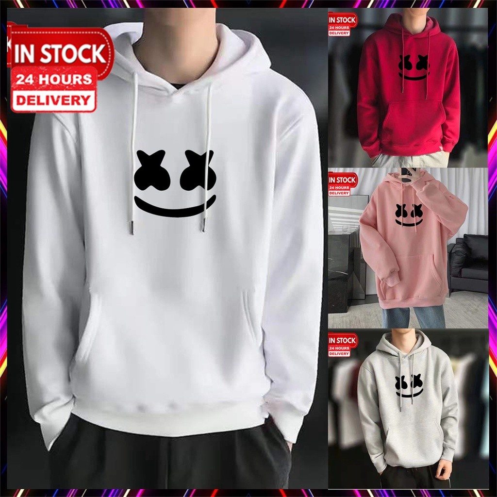 PA1 ⚡สต็อกพร้อม⚡ Marshmello Hoodie เสื้อแจ็คเก็ตแขนยาว Hoodie Man Hoodie ผู้หญิง Baju Hoodie Perempu