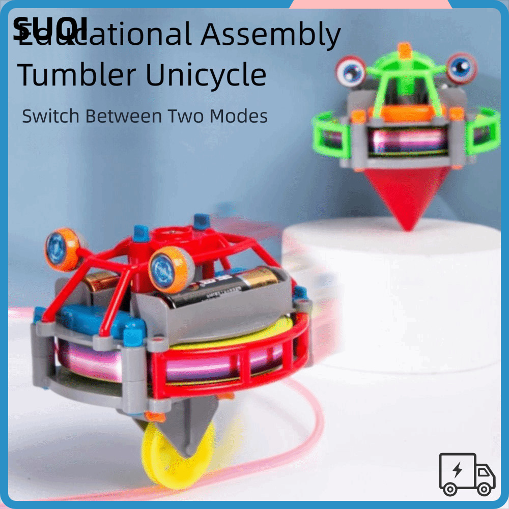 SUQI Magical Tumbler Unicycle,ปลายนิ้วควบคุมประกอบของเล่นไฟฟ้าของเล่น Unicycle, Balance ของเล่น Gyro