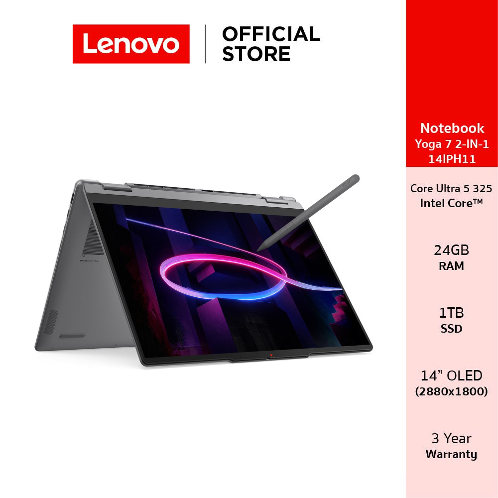 Lenovo Yoga 7 2-IN-1 14IPH11(83TC0020TA)Notebook Intel Core Ultra 5 325 RAM 24GB SSD 1TB 14" OLED | Copilot+ PC