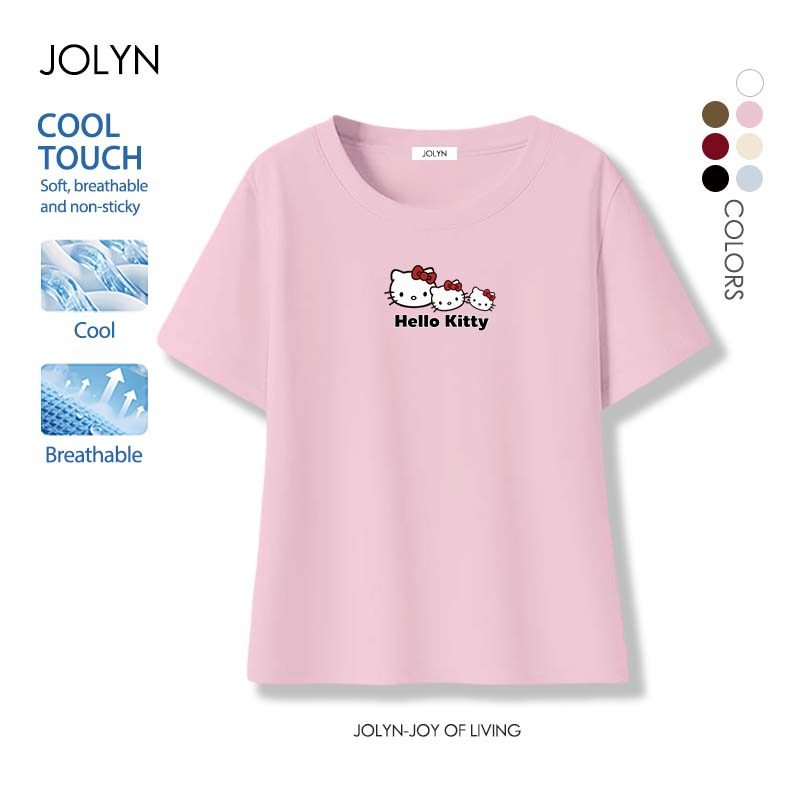 เสื้อยืดรัดรูป ผ้ายืด ใส่สบาย Super Soft hello kitty ลายพิมพ์การ์ตูนน่ารัก แฟชั่น 2026สินค้าใหม่ (พร้อมส่ง)