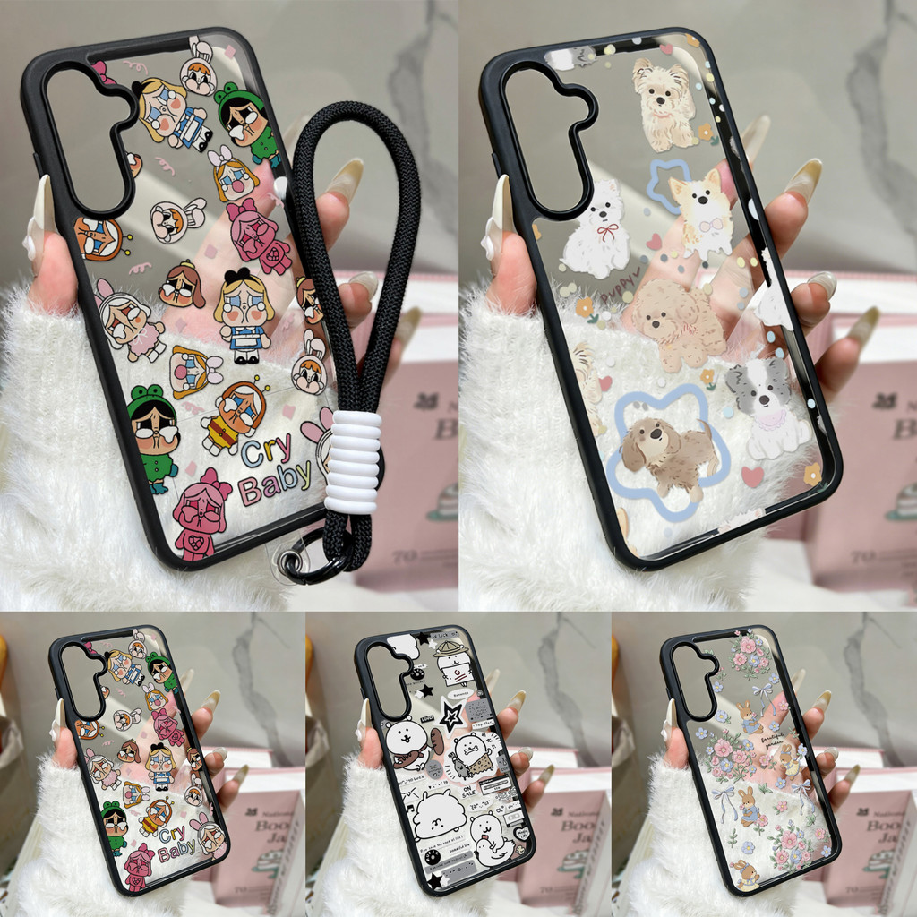 ลูกสุนัขน่ารัก เคส For Samsung A57 A37 A07 A17 A16 A06 A05 A05S A36 A54 A55 A15 A56 A35 A34 S26 อะคริลิกฝ้า เคสโทรศัพท์