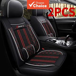Luxury Front Car Seat Covers with Lumbar Support Breathable Mesh for SUV and Sedans 2pcs