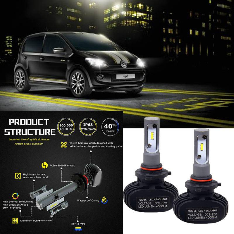2 ชิ้น LED สีขาว 6000K S1 หลอดไฟ NW ชุดไฟหน้า DC สําหรับ VW รับน้ําหนัก 2014-2023 (โคมไฟหัว)