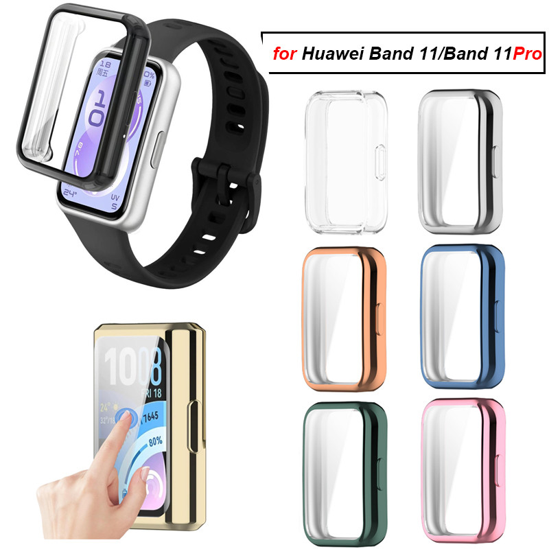 Soft TPU Slim Case Cover สําหรับ Huawei Band 11 Full Screen Protector ฝาครอบนาฬิกาสําหรับ Huawei Band 11pro