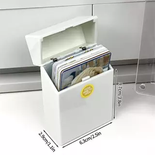 การ์ด กล่องเก็บของฝาปิดป๊อปอัพ Simple Ins สไตล์ซีลสติกเกอร์ DIY Photocard โพลารอยด์จัดเก็บกล่องกันฝุ่นแบบพลิกด้านบนแบบพกพา