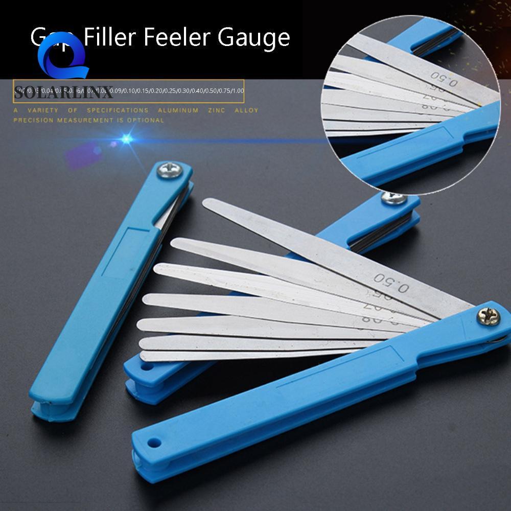 SOLARLINX Feeler Gauge 17 ใบมีดสแตนเลสสตีลวัดวาล์ว Gap Filler