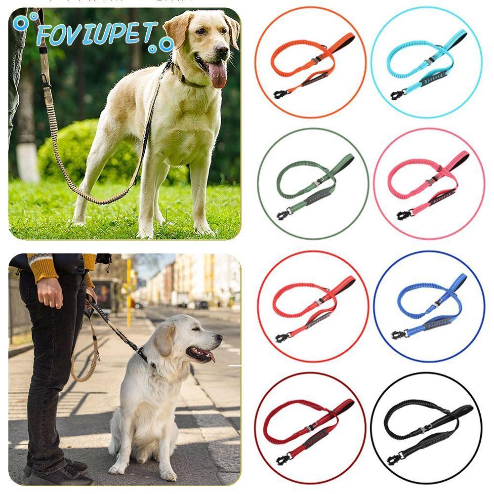 FOVIUPET แอปเอเอเอ สายจูงสุนัขบันจี้จัมสายจูงสัตว์เลี้ยงสะท้อนแสงสําหรับงานหนักทนทานกับเข็มขัดนิรภัยในรถยนต์ดูดซับแรงกระแทกไม่ดึงสายจูงสุนัขส