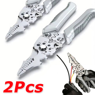 1/2 ชิ้น Professional Heavy Duty Wire Stripper Plier / ซ่อมสายเคเบิลมัลติฟังก์ชั่นคีมมือ