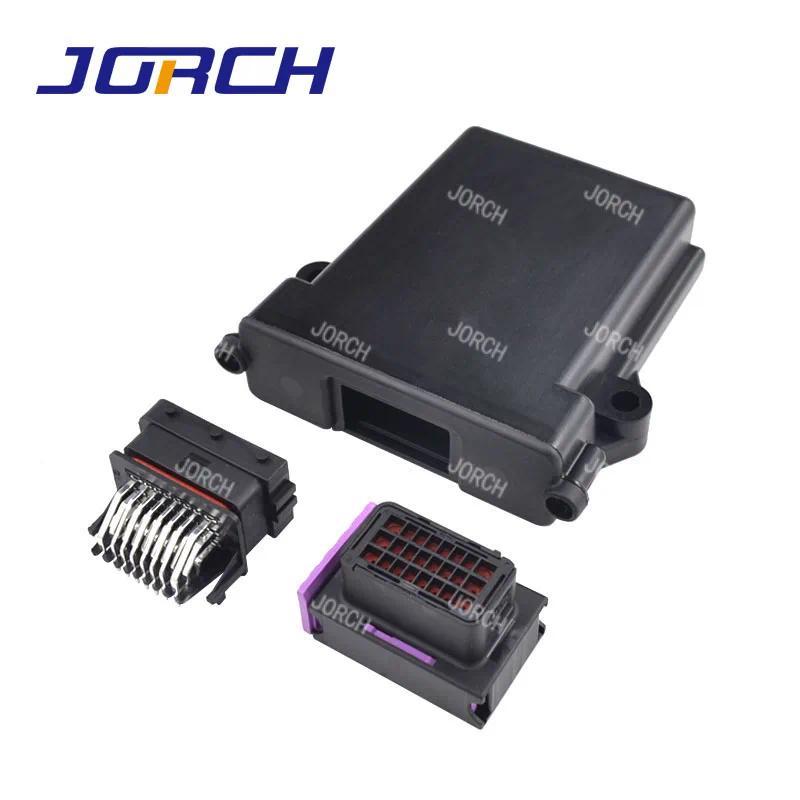 J 1 ชุดชุด 24 ขาอัตโนมัติพลาสติก ECU กล่องตู้พร้อมตัวเชื่อมต่อ 24P FCI ชายและหญิงที่ตรงกัน