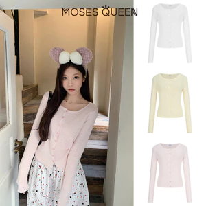 < MOSESQUEEN > โมเสส คาร์ดิแกนผู้หญิง ลายละเอียดทอแน่นแขนยาว สไตล์เรียบง่าย ใส่ง่ายตลอดปี เหมาะทั้งใส่ในและนอกบ้าน #69001
