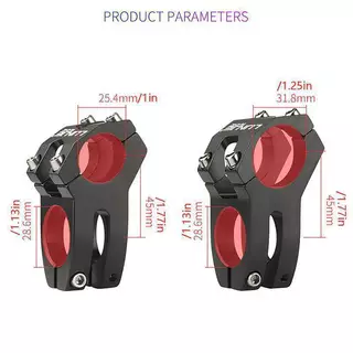 Nuanuaaa จักรยาน Handlebar Accessory สั้น 45 มม.สะพานจักรยานเสือภูเขา 25.4/31.8 มม.ท่ออลูมิเนียมขี่จักรยาน Stem Riser ตาราง isnck คอเต่า มม.