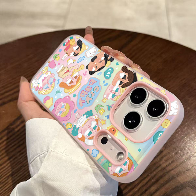 เคสโทรศัพท์แม่เหล็ก ลายตุ๊กตา ใช้ได้กับ iPhone 17 Air/16 Plus/15/13 Pro/14/12/11 คุณภาพสูง ป้องกันการตกกระแทกได้ 2 ใน 1