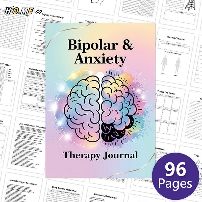 NewHOME Bipolar & ความวิตกกังวล Therapy Journal Planner: Mood & Disorder Management Notebook