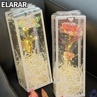 เอลรา‌รดอกไม้ประดิษฐ์กุหลาบจําลองประกายพร้อมกล่องบรรจุภัณฑ์เ…