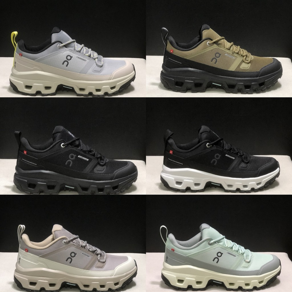 Cloud Running On Cloudrock รองเท้าเดินป่ากันน้ํารองเท้ากีฬา Unisex คู่รองเท้า Off-Road Low-Top Anti-