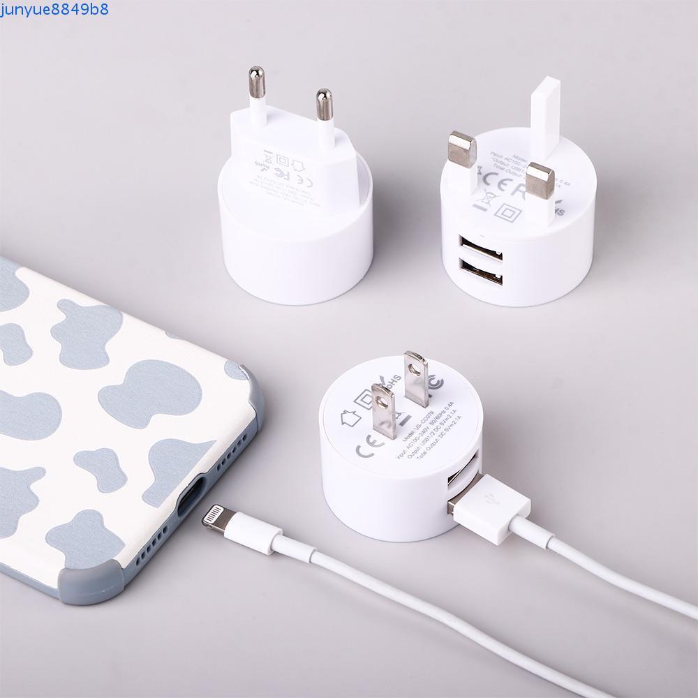 RADIX Dual Usb Round Charger Charger Adapter Travel Charger แบบพกพา Universal EU US UK Wall Charger