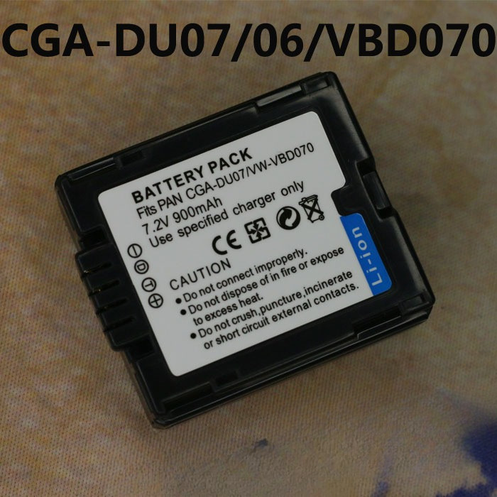 CGA-DU07 battery compatible with Panasonic camera SDR-H258 VBD070 GS10 DU06 charger