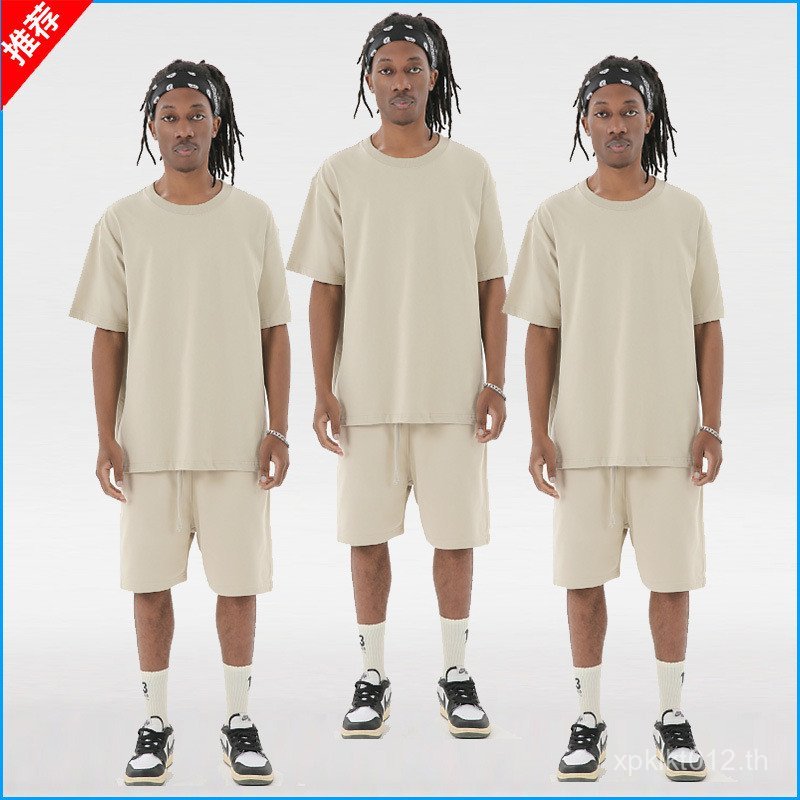 300g ผู้ชาย Heavyweight Heavyweight สไตล์พื้นฐานรอบคอ Street สวมใส่อเมริกันหวีผ้าฝ้าย Bottoming เสื้