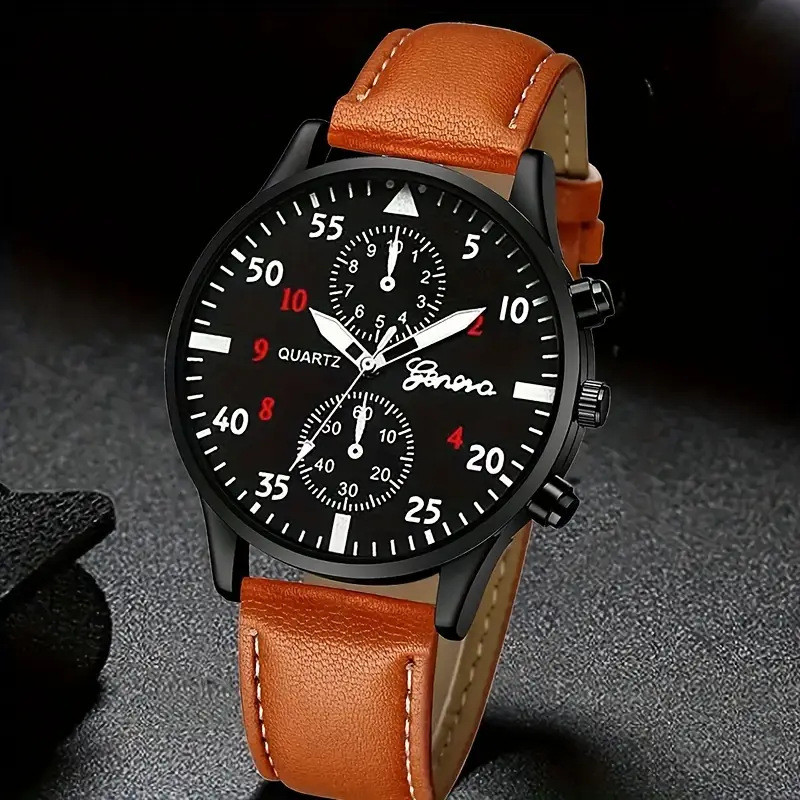 Simple Two-Eye Strap Watch Style Business Appearance Quartz Watch Grade Watch 25.12.9