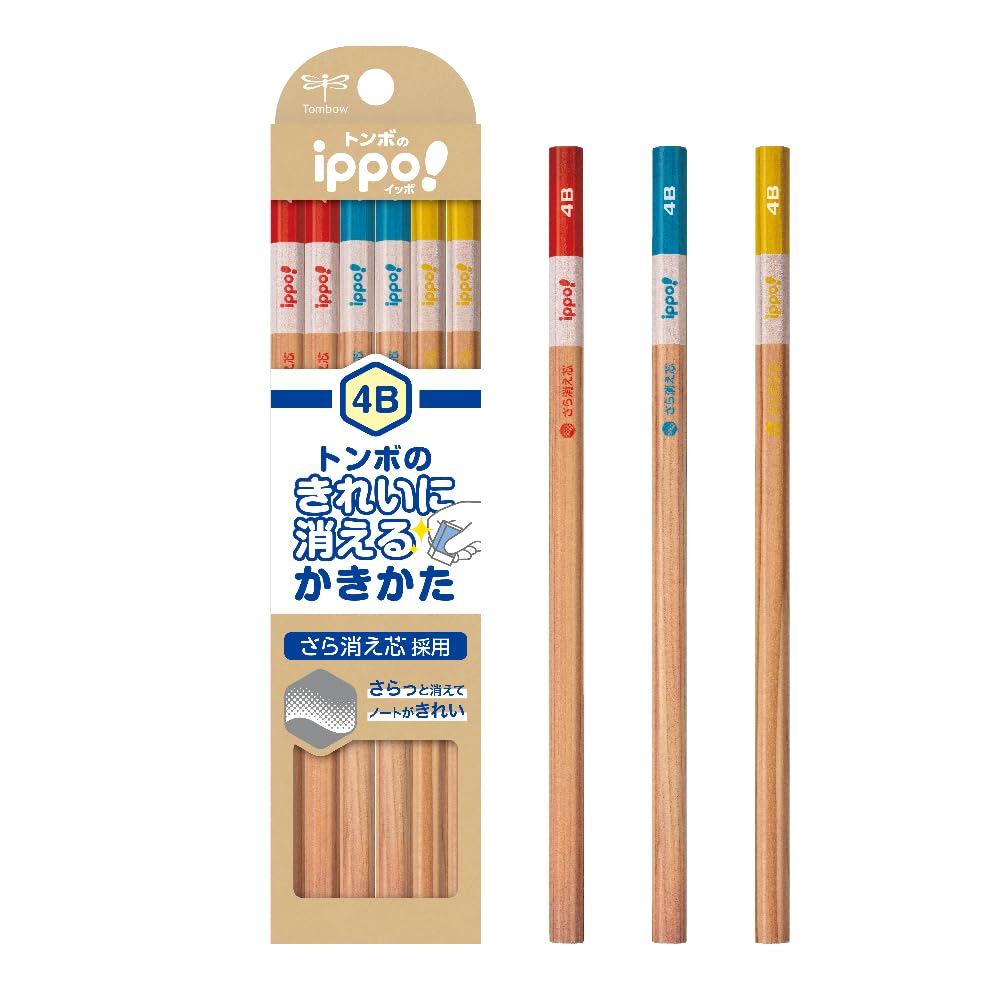Tombow Pencil 4B Erasable Writing Pencil (Smooth Erasing Lead) 1 Dozen Natural KB-KSKN01-4B