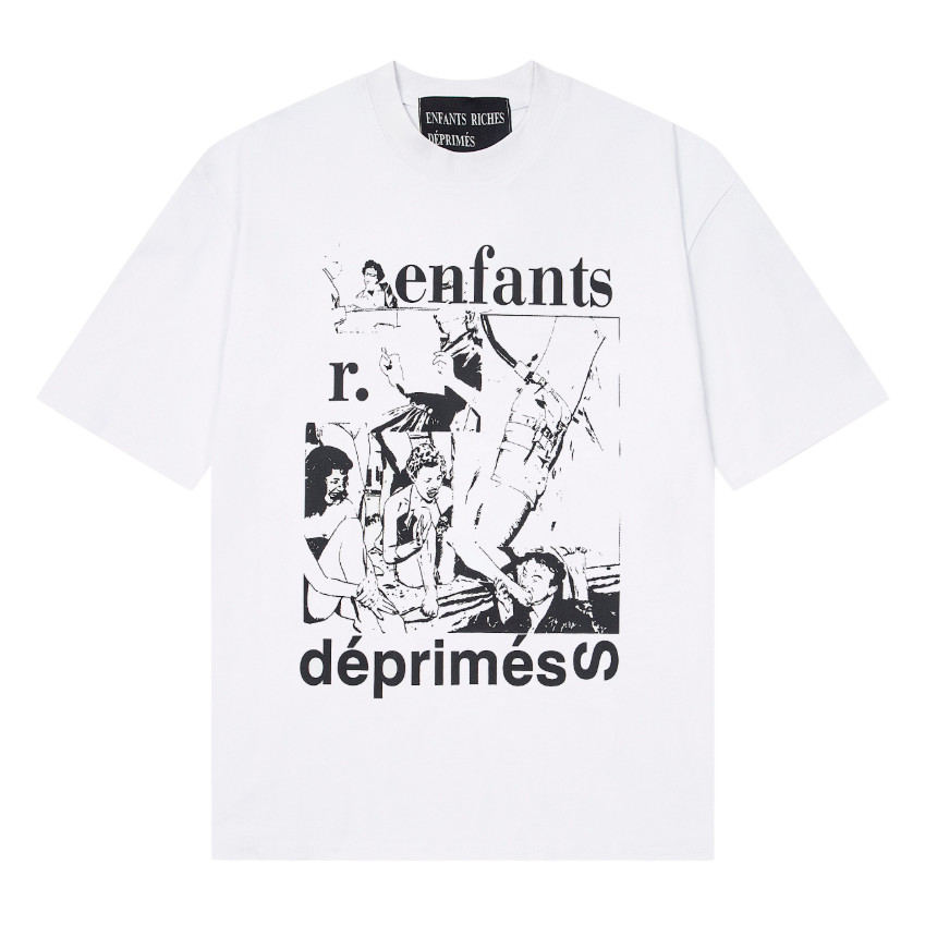 ขายร้อน ERD Melanchon Fu รุ่นที่สองใหม่หลวมสบายๆการ์ตูนอะนิเมะพิมพ์รอบคอแขนสั้นเสื้อยืด