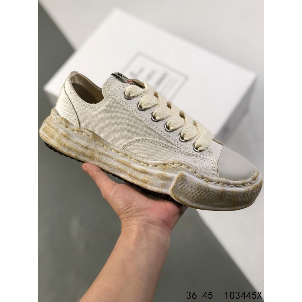 Maison MIHARA Yasuhiro Wayne ละลายรองเท้า Low-Top Casual รองเท้าผ้าใบผ้าใบพื้นผิว Original Sole Retr